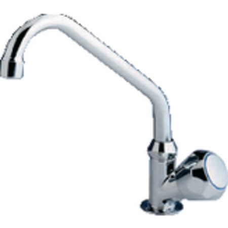 SCANDVIK 10169 Standard Cold Water Tap w/ Dbl Bend Swivel Spout, Standard Knob 10169P